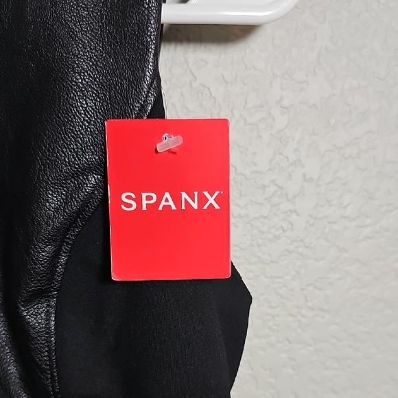 SPANX Black Leather Midi Dress - Picture 2 of 14